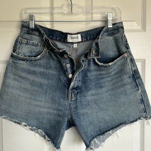 AGolde Parker Distressed Button Fly Denim Shorts